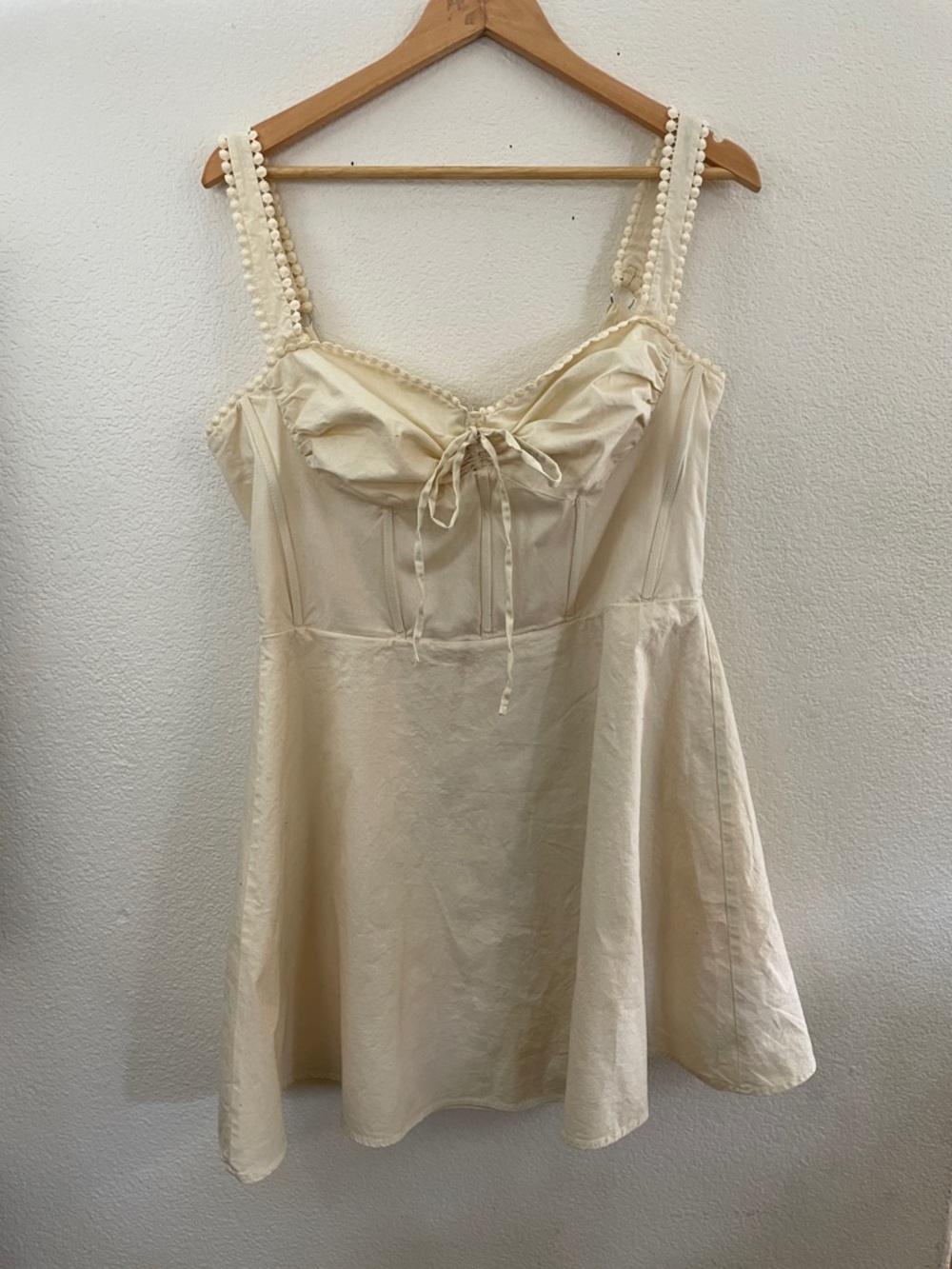 B. Darlin butter yellow ribbed mini Dress coquette babydoll party 15/16